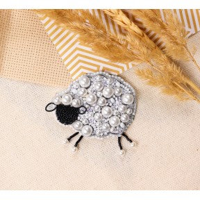 Кучерявая овечка Набор для вышивки бисером украшения на натуральном художественном холсте Абрис Арт AD-236