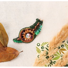 Изумрудная улитка Набор для вышивки бисером украшения на натуральном художественном холсте Абрис Арт AD-238