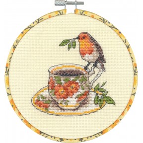 Птичка на чашке Набор для вышивания крестом DIMENSIONS 72-76324