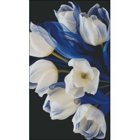 Семь белых тюльпанов Электронная схема для вышивания крестиком Инна Холодная КВ-0066ИХ