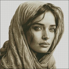 Портрет девушки Электронная схема для вышивания крестиком Инна Холодная Л-0048ИХ