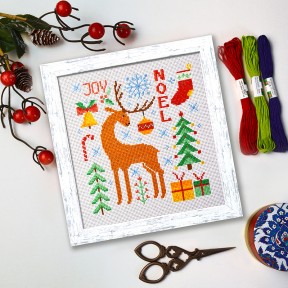 Рождественский олень Набор для вышивки крестом Повитруля P8-012