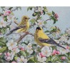 Птицы на цветах яблони Набор для вышивания крестом Classic Design 4580