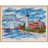 Морський маяк Набір для вишивання хрестиком з друкованою схемою на тканині Joy Sunday FA030