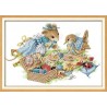 Мышь и Сова Набор для вышивания крестом с печатной схемой на ткани Joy Sunday D685