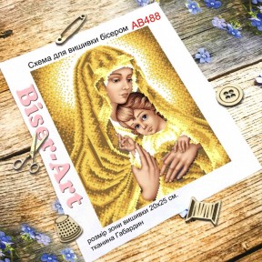 Мадонна с младенцем в золоте Схема для вышивки бисером Biser-Art AB488ба