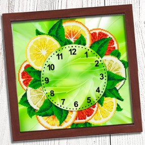 Часы. Грейпфруты Схема для вышивки бисером Biser-Art 3030028ба