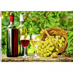 Натюрморт з вином та виноградом Схема для вишивки бісером Biser-Art B514ба