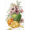 Цветы и апельсины Набор для вышивания крестом с печатной схемой на ткани Joy Sunday J407