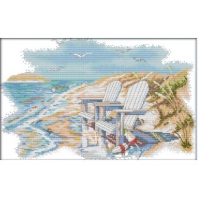 Тихий пляж Набір для вишивання хрестиком з друкованою  схемою на тканині Joy Sunday F665JS