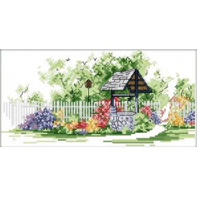 Квітковий дворик Набір для вишивання хрестиком з друкованою  схемою на тканині Joy Sunday F990JS