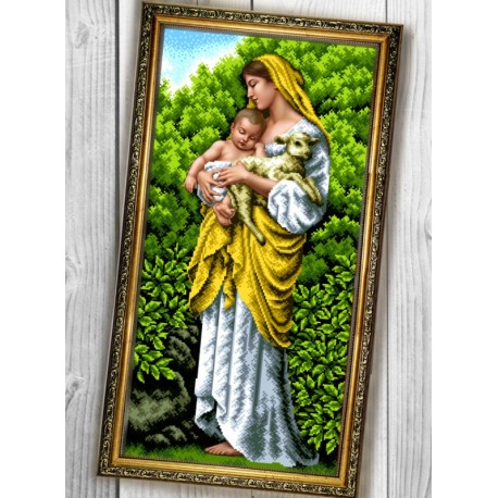 Мария с дитям Схема для вышивки бисером Biser-Art 088ба
