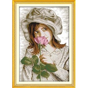 Аромат троянди Набір для вишивання хрестиком з друкованою схемою на тканині Joy Sunday RA100