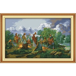 Ісус і його учні  Набір для вишивання хрестиком з друкованою  схемою на тканині Joy Sunday R236