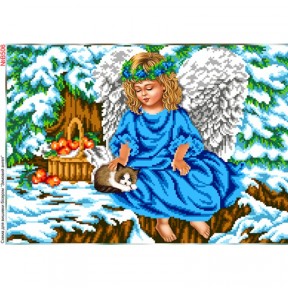 Ангелочек с котиком Схема для вышивки бисером Biser-Art B506ба
