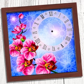 Часы. Орхидея Схема для вышивки бисером Biser-Art 3030010ба