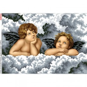 Ангели в хмаринках (срібло) Схема для вишивки бісером Biser-Art B502ба