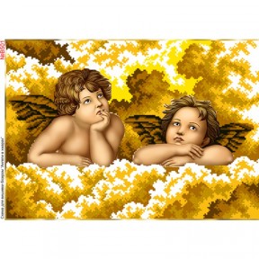 Ангелы в облачках (золото) Схема для вышивки бисером Biser-Art B501ба