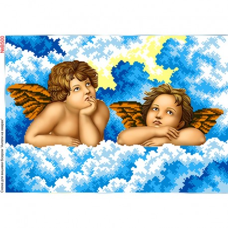 Ангелы в облачках Схема для вышивки бисером Biser-Art B500ба
