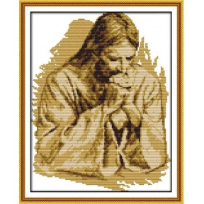 Ісус молиться  Набір для вишивання хрестиком з друкованою  схемою на тканині Joy Sunday R615