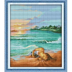 Донька моря  Набір для вишивання хрестиком з друкованою  схемою на тканині Joy Sunday R689