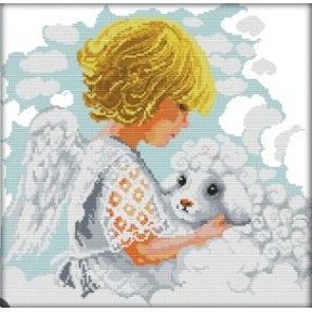 Ребёнок и ягненок Набор для вышивания крестом с печатной схемой на ткани Joy Sunday R960