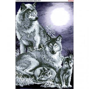 Волчья семья Схема для вышивки бисером Biser-Art 3029ба