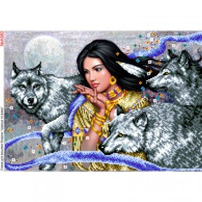 Красавица с волками Схема для вышивки бисером Biser-Art A580ба