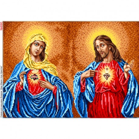 Дева Мария и Иисус Христос Схема для вышивки бисером Biser-Art 690ба