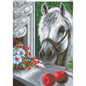 Лошадь в окне Схема для вышивки бисером Biser-Art 638ба