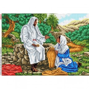 Иисус и Самарянка Схема для вышивки бисером Biser-Art 647ба