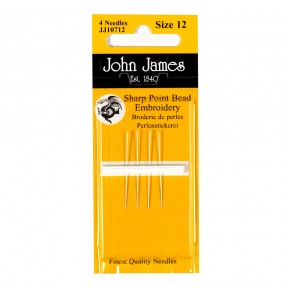 Ball Point Bead Embroidery №10 (6шт) Набір коротких бісерних голок із закругленим кінчиком John James JJ10710B