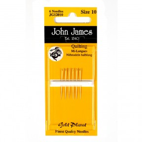 Gold Plated Quilting №10 (6шт) Набор квилтинговых игл покрытых золотом John James JG12010