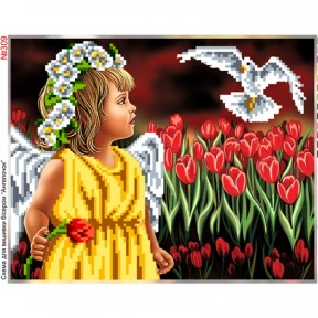 Ангелочек в тюльпанах Схема для вышивки бисером Biser-Art 309ба