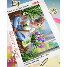 Дівчина з квітами Схема для вишивки бісером Biser-Art B595ба