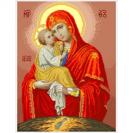 Почаевская Богородица (большая) Канва с нанесенным рисунком для вышивания бисером Солес ПБ-В-СХ