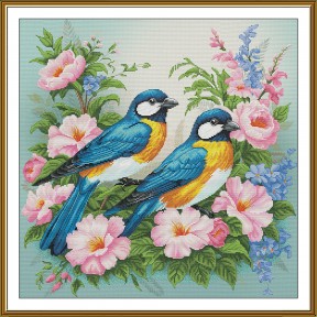 Цветочные птички Набор для вышивания крестом Нова Слобода СР2308