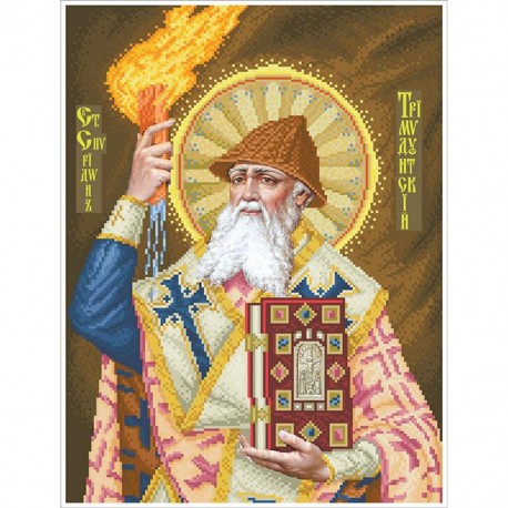 Святой мученик Спиридон (большой) Канва с нанесенным рисунком для вышивания бисером Солес СМС-В-СХ