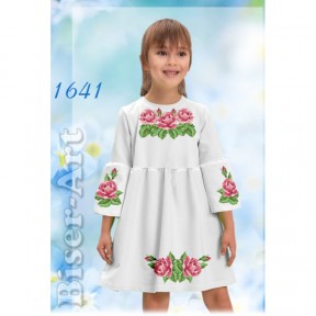 Платье детское белое (габардин) Заготовка для вышивки бисером или нитками Biser-Art 1641ба