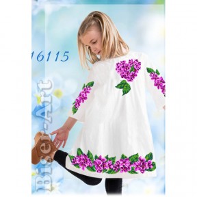 Платье детское белое (габардин) Заготовка для вышивки бисером или нитками Biser-Art 16115ба