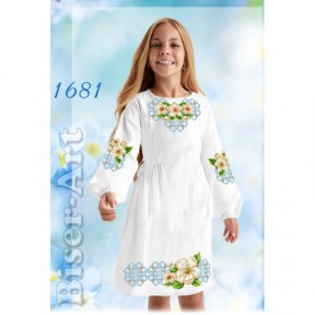Платье детское белое (габардин) Заготовка для вышивки бисером или нитками Biser-Art 1681ба
