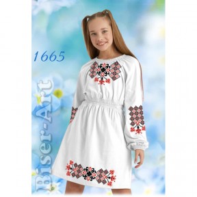 Платье детское белое (габардин) Заготовка для вышивки бисером или нитками Biser-Art 1665ба