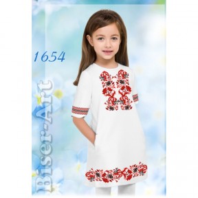 Платье детское белое (габардин) Заготовка для вышивки бисером или нитками Biser-Art 1654ба