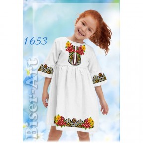 Платье детское белое (габардин) Заготовка для вышивки бисером или нитками Biser-Art 1653ба