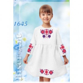 Платье детское белое (габардин) Заготовка для вышивки бисером или нитками Biser-Art 1645ба