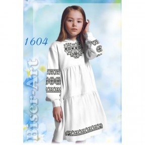 Сукня дитяча біла (габардин) Заготовка для вишивки бісером або нитками Biser-Art 1604ба