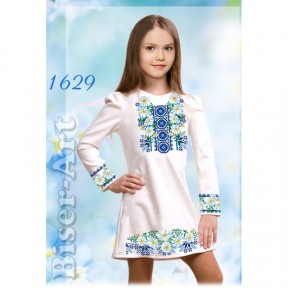 Платье детское белое (габардин) Заготовка для вышивки бисером или нитками Biser-Art 1629ба