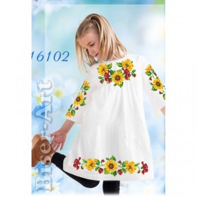 Платье детское белое (габардин) Заготовка для вышивки бисером или нитками Biser-Art 16102ба