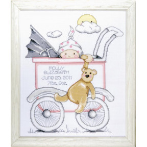 Набір для вишивання хрестом Design Works T21743 Girl Baby Buggy Sampler