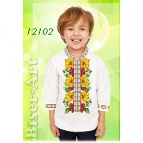 Сорочка для мальчиков (лён) Заготовка для вышивки бисером или нитками Biser-Art 12102ба-л